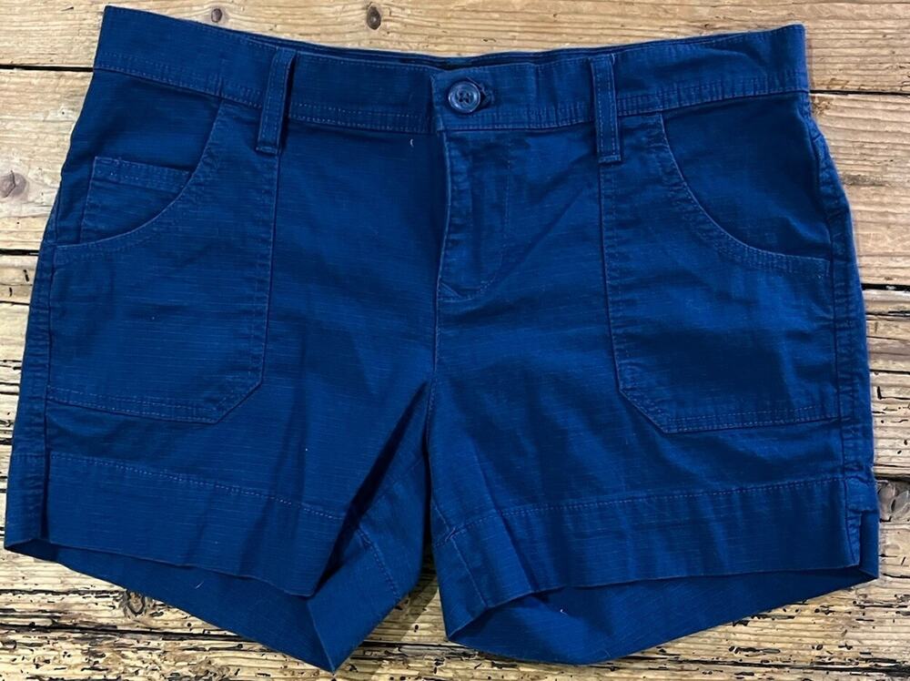 Calvin Klein Womens Navy Blue Cotton Shorts Size 2